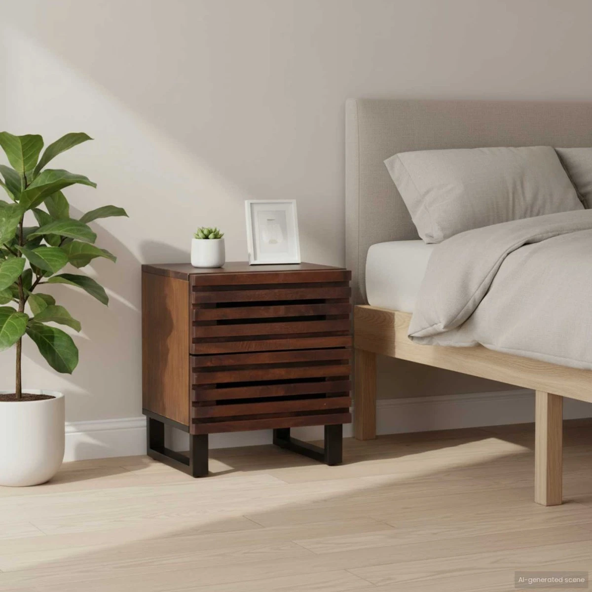 vidaXL Sengeborde 2 stk. i massivt mangotræ, 40x34x46 cm
