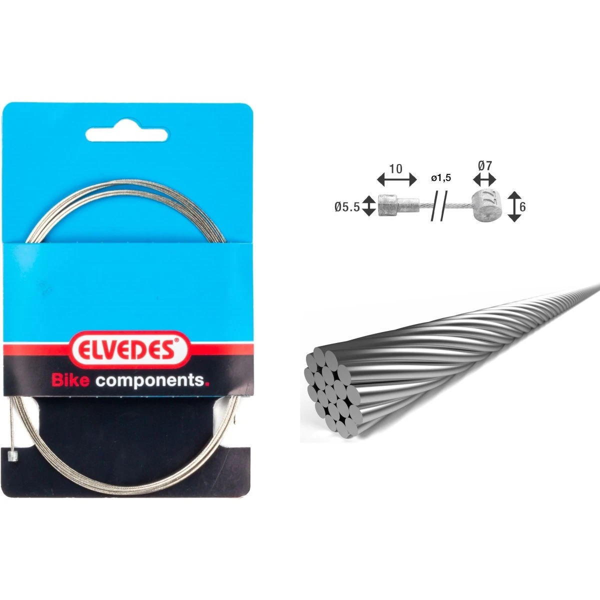Elvedes Bremsewire Ø1,5 mm x 3000 mm - Pro