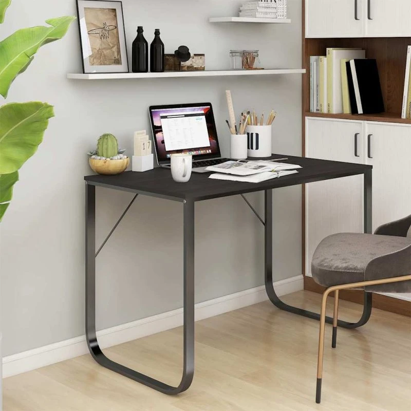 Computerbord 110x60x73 cm – Sort spånplade & metalstel