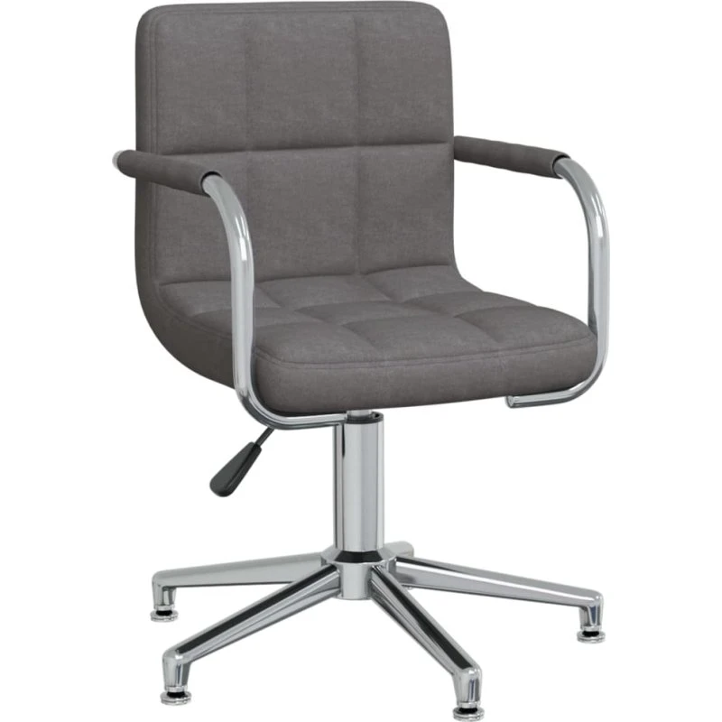 Drejelig spisebordsstol i stof, mørkegrå (360° & justerbar)