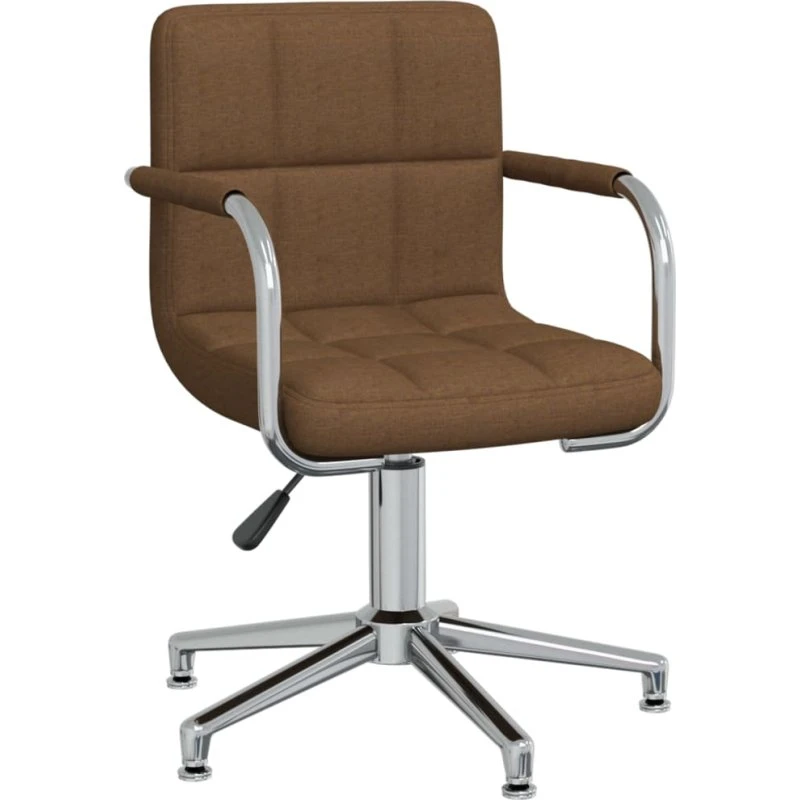 Drejelig spisebordsstol i brun polyester med gaslift