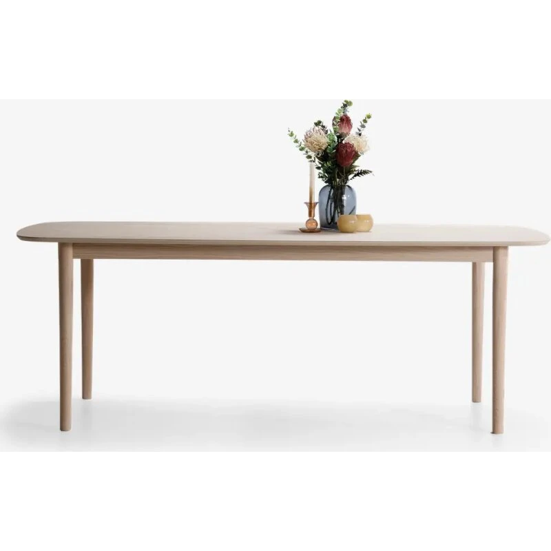 Aston spisebord oval i hvidolieret eg 210x100 cm