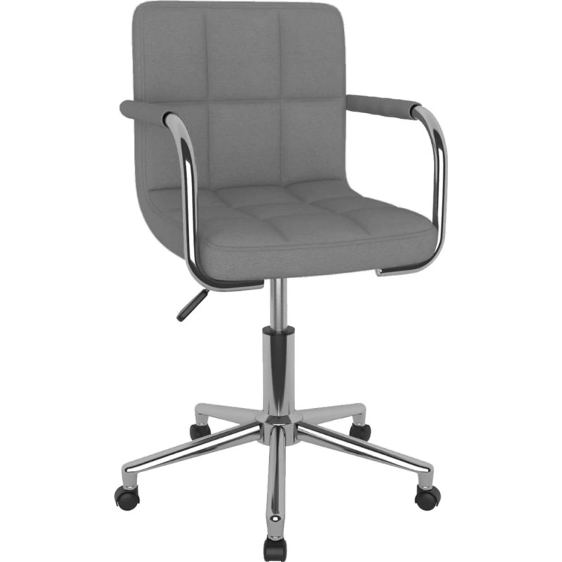 Drejelig spisebordsstol i stof, lysegrå – justerbar & polstret