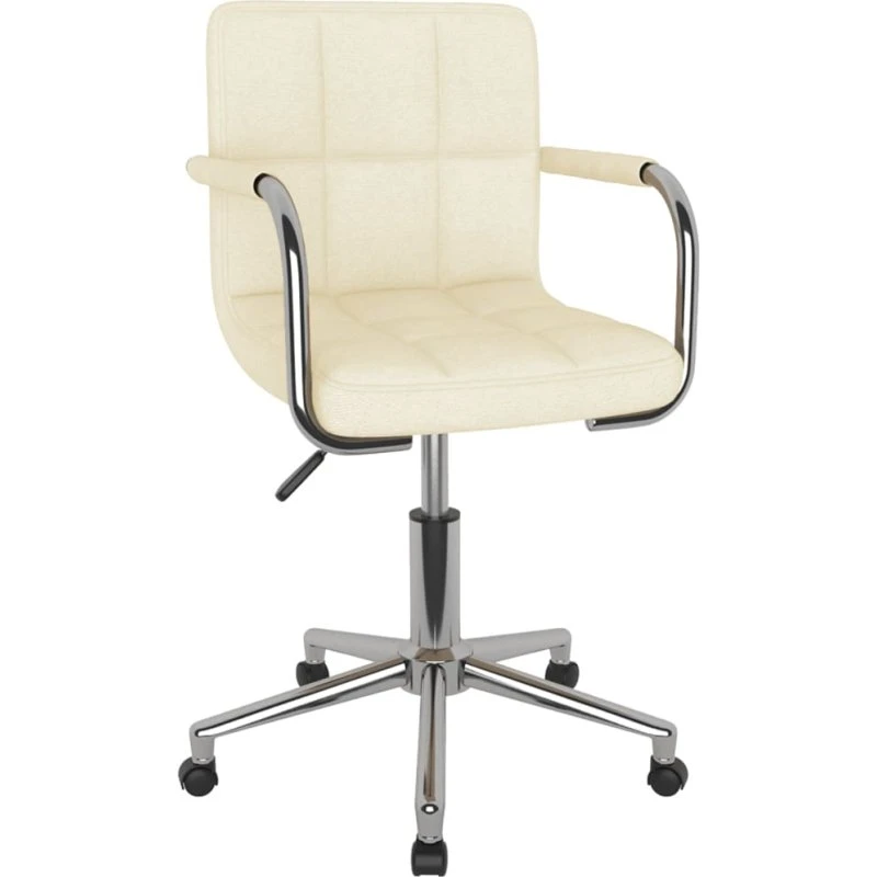 Drejelig spisebordsstol i creme stof, justerbar højde