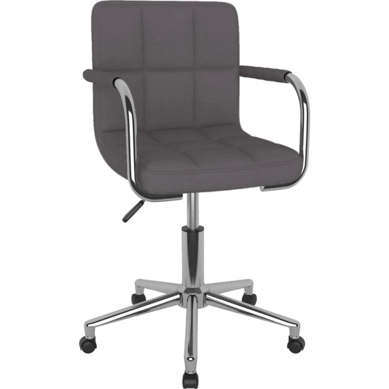 Drejelig spisebordsstol i gråbrun stof med gaslift