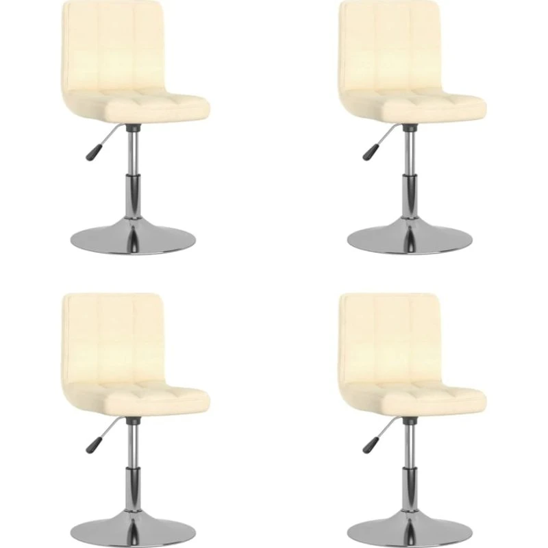 Drejelige spisebordsstole 4 stk. - creme stof, højdejusterbar