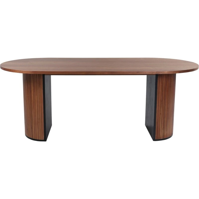 Bianca Ovalt spisebord – Sort/Natur