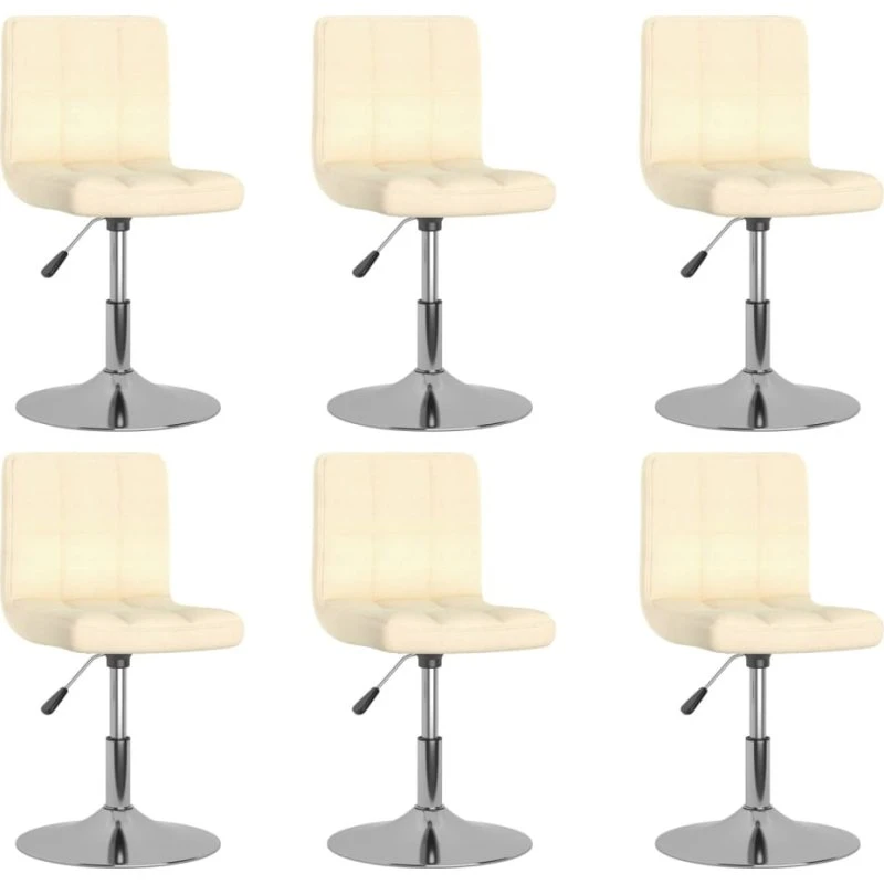 Drejelige spisebordsstole 6 stk. i creme stof