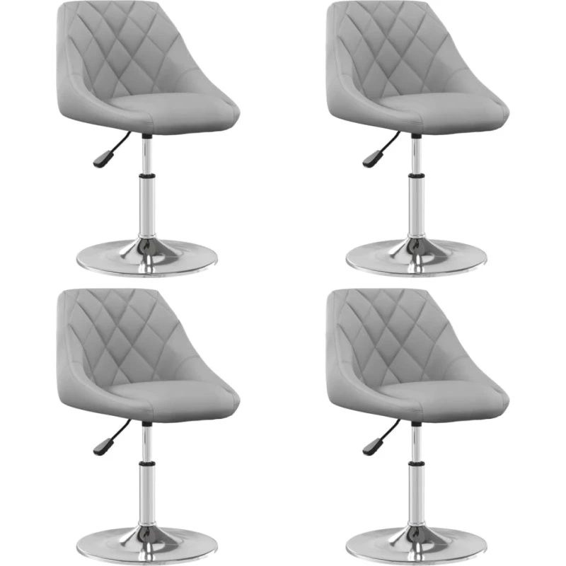 Drejelige spisebordsstole 4 stk. fløjl lysegrå