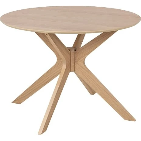 I_Duncan Spisebord rund Ø105 cm, hvid med egetræsben