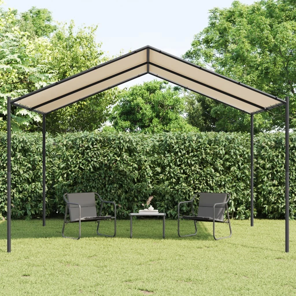 vidaXL Pavillon 4x4 m i beige stål og polyester
