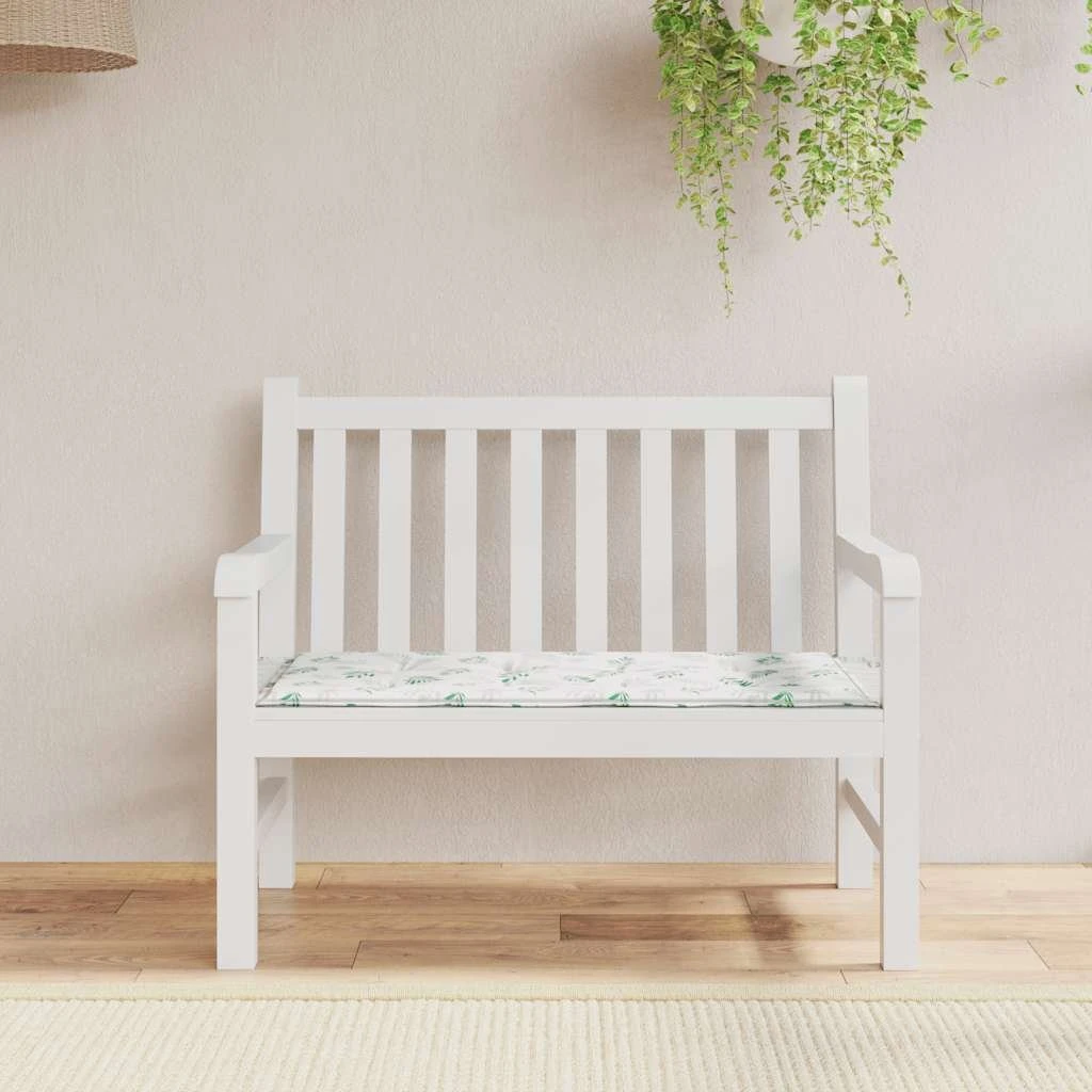 vidaXL Bænkehynde 100x50x3 cm Oxfordstof Bladmønster