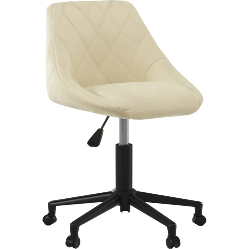 Drejelig spisebordsstol i fløjl - creme (360°)