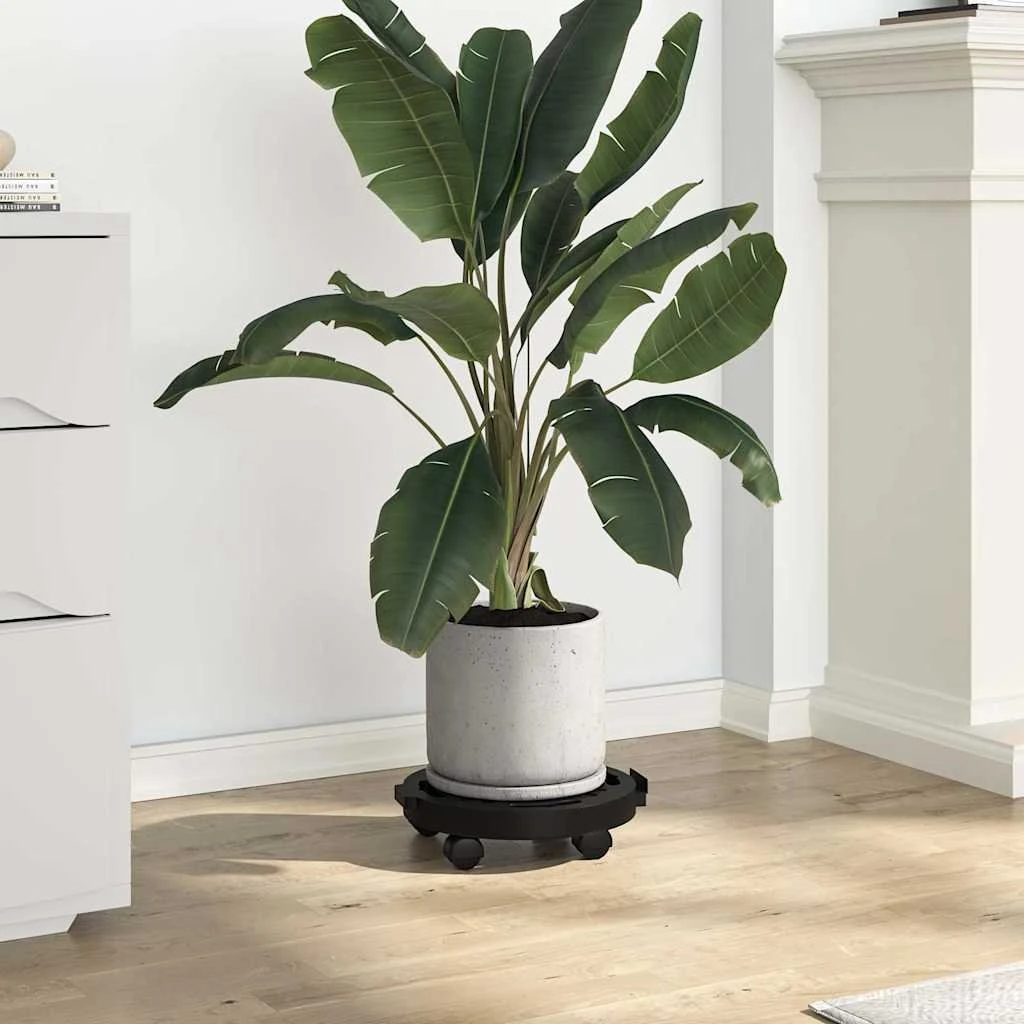 vidaXL plantevogne 5 stk. med hjul, 30 cm, sort