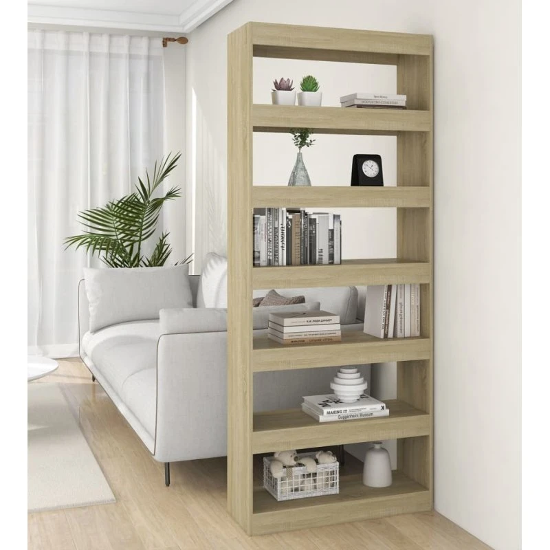 Bogreol/rumdeler 80x30x198 cm - Sonoma-eg