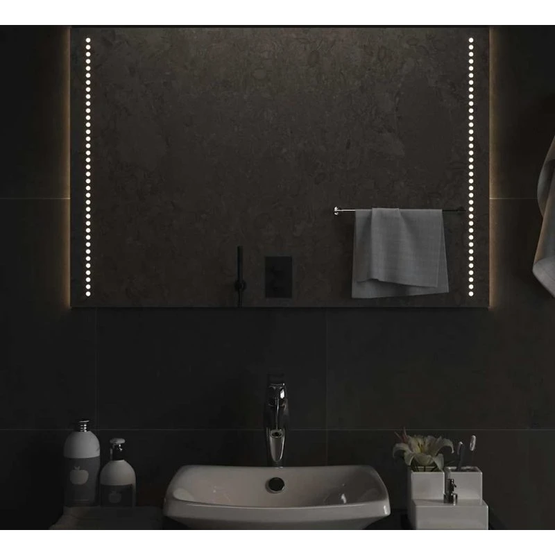 Badeværelsesspejl med LED 90x60 cm, IP65, USB