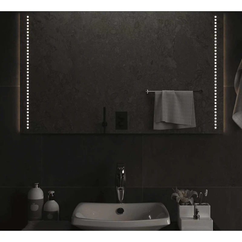 Badeværelsesspejl med LED 100x60 cm, IP65, USB