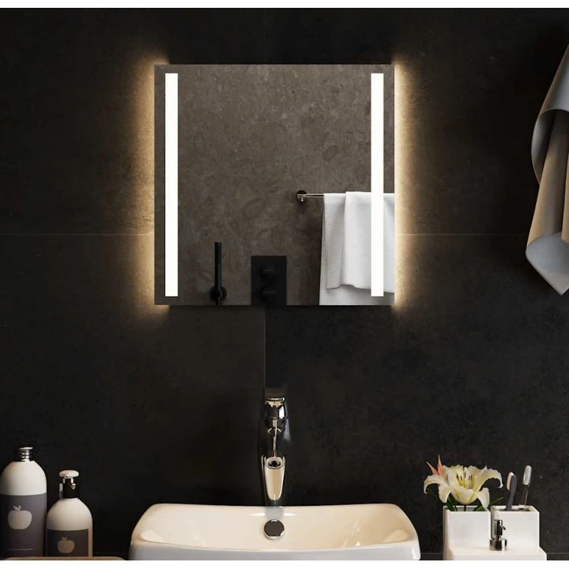 Badeværelsesspejl med LED 40x40 cm, IP65, USB