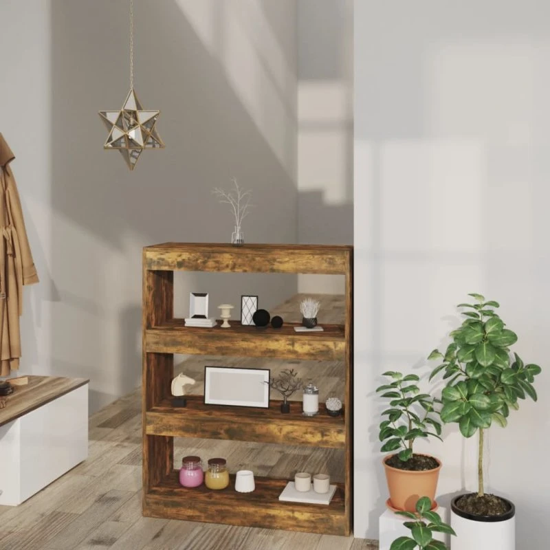 Bogreol/Rumdeler 80x30x103 cm - Røget Egetræ