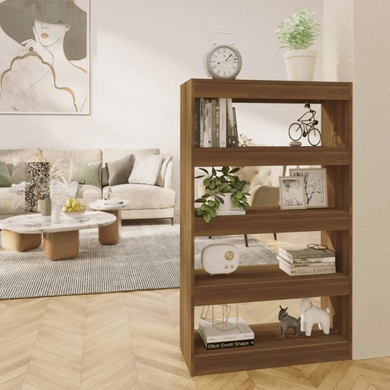Bogreol/rumdeler 80x30x135 cm – Brun egetræ