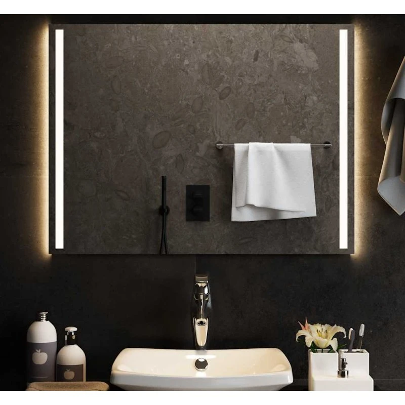 Badeværelsesspejl LED 80x60 cm IP65 med USB