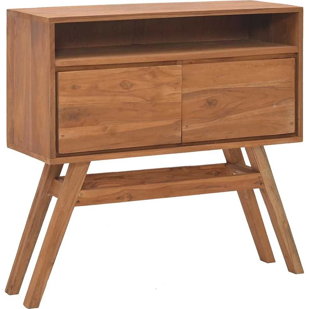 vidaXL Konsolbord i massivt teaktræ - 80x30x80 cm