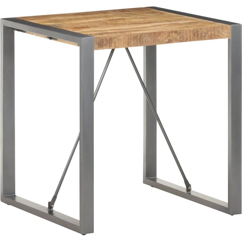 vidaXL spisebord i massivt ru mangotræ 70x70x75 cm