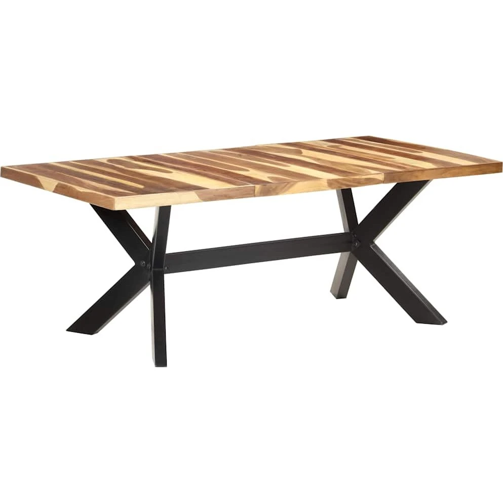 vidaXL Spisebord i massivt træ 200x100x75 cm - Honningfarvet
