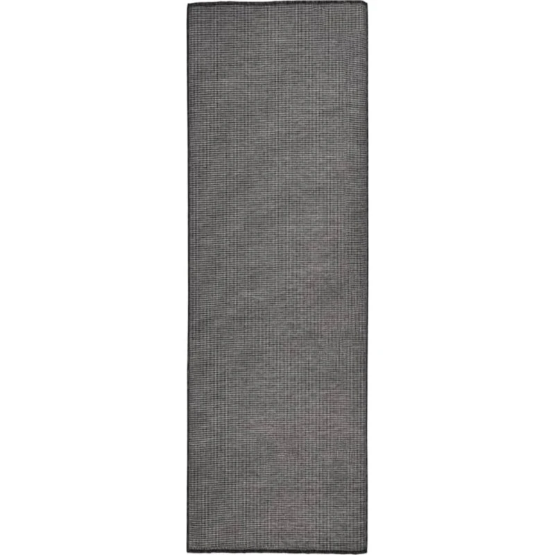 Fladvævet udendørstæppe 80x250 cm - Grå