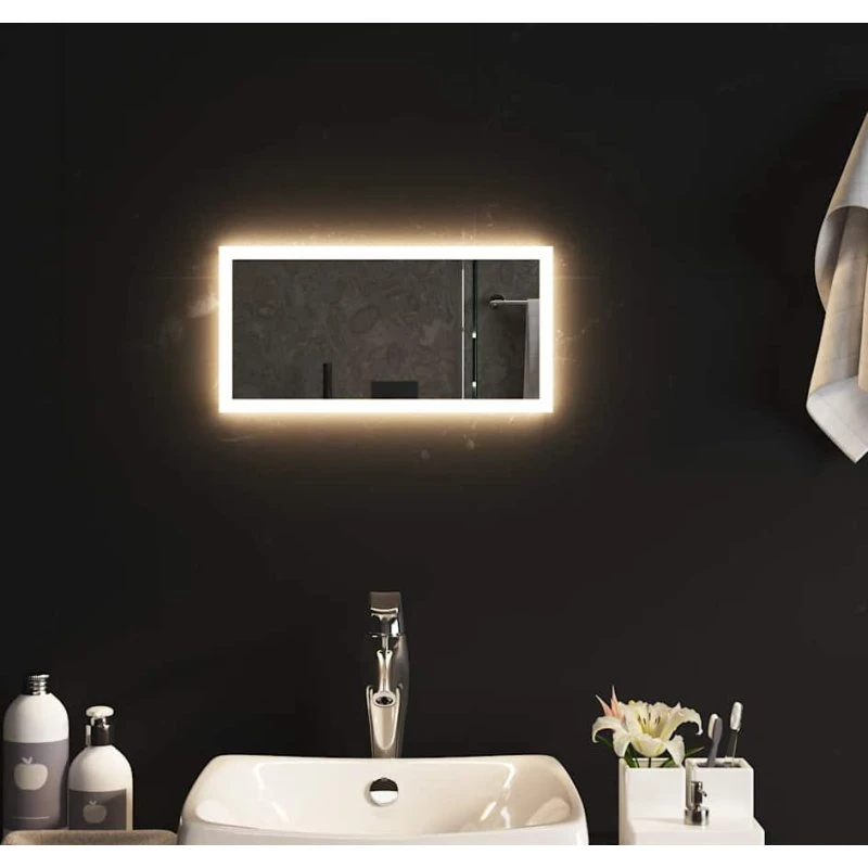 LED badeværelsesspejl 40x20 cm IP65 med USB