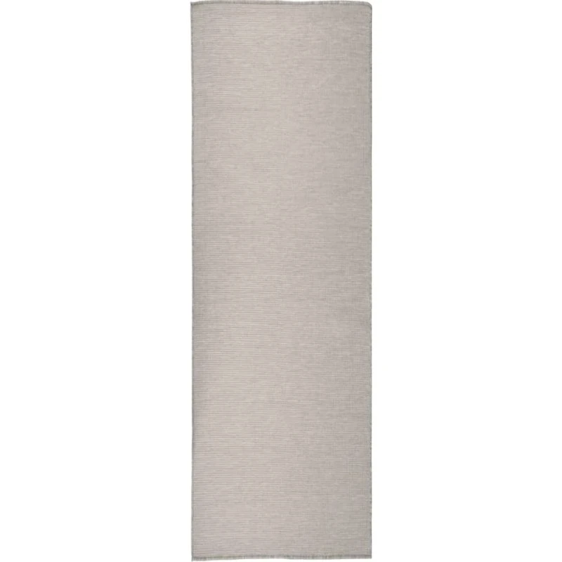 Udendørstæppe fladvævet 80x250 cm - lysegrå, robust