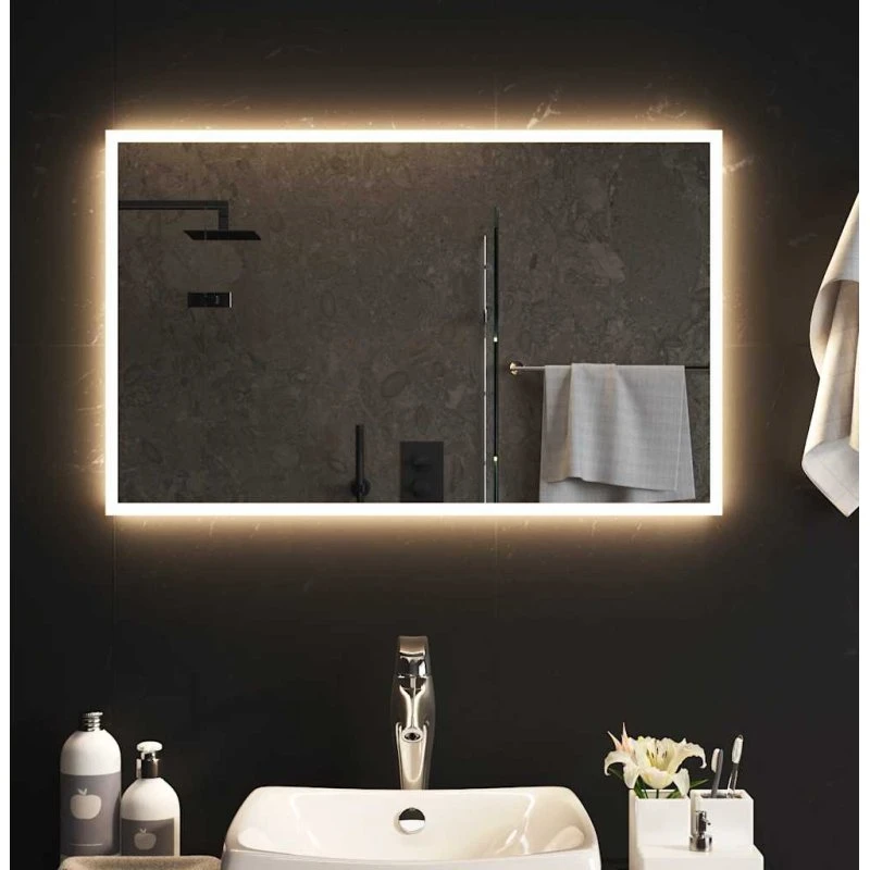 LED badeværelsesspejl 80x50 cm IP65 med USB
