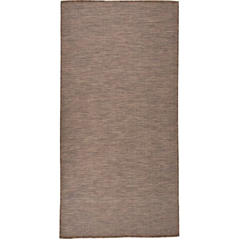 Fladvævet udendørstæppe 100x200 cm – brun