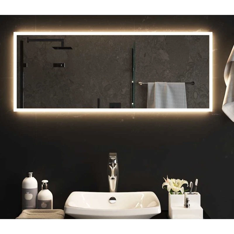 Badeværelsesspejl med LED & USB 100x40 cm (IP65)