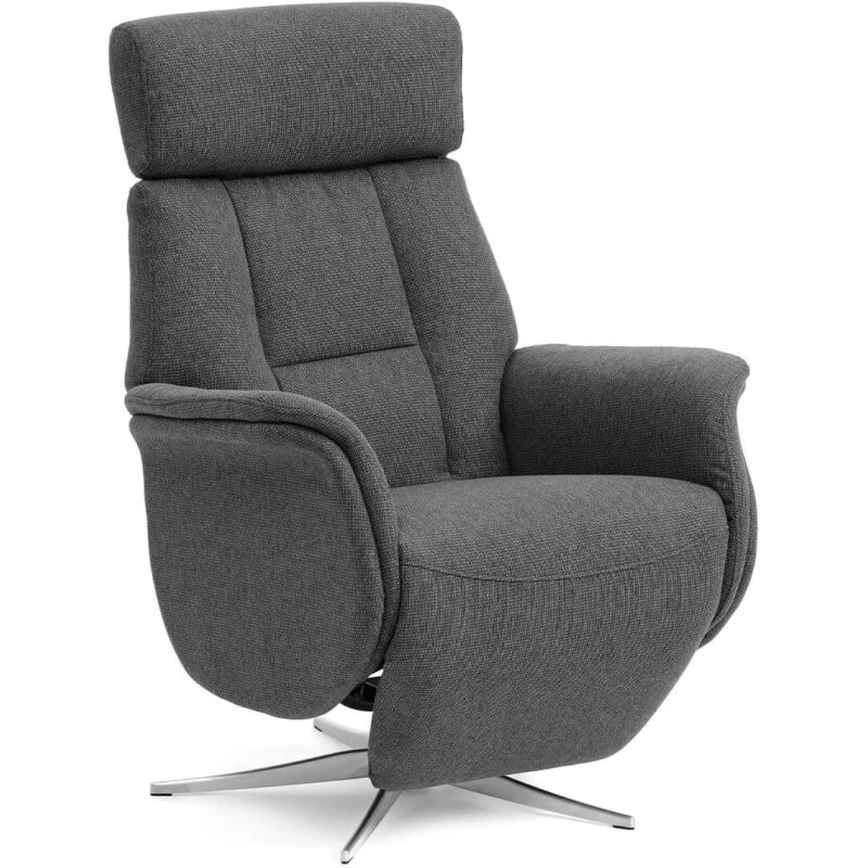 Lexpo Mars 2 lænestol m/indbygget fodskammel - antracit stof