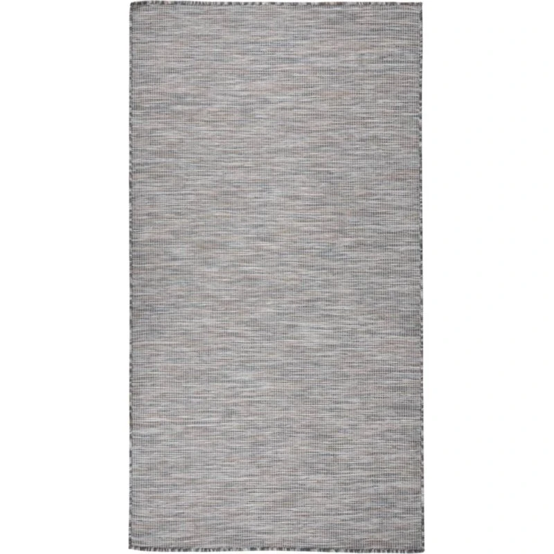 Fladvævet udendørstæppe 80x150 cm – brun/blå