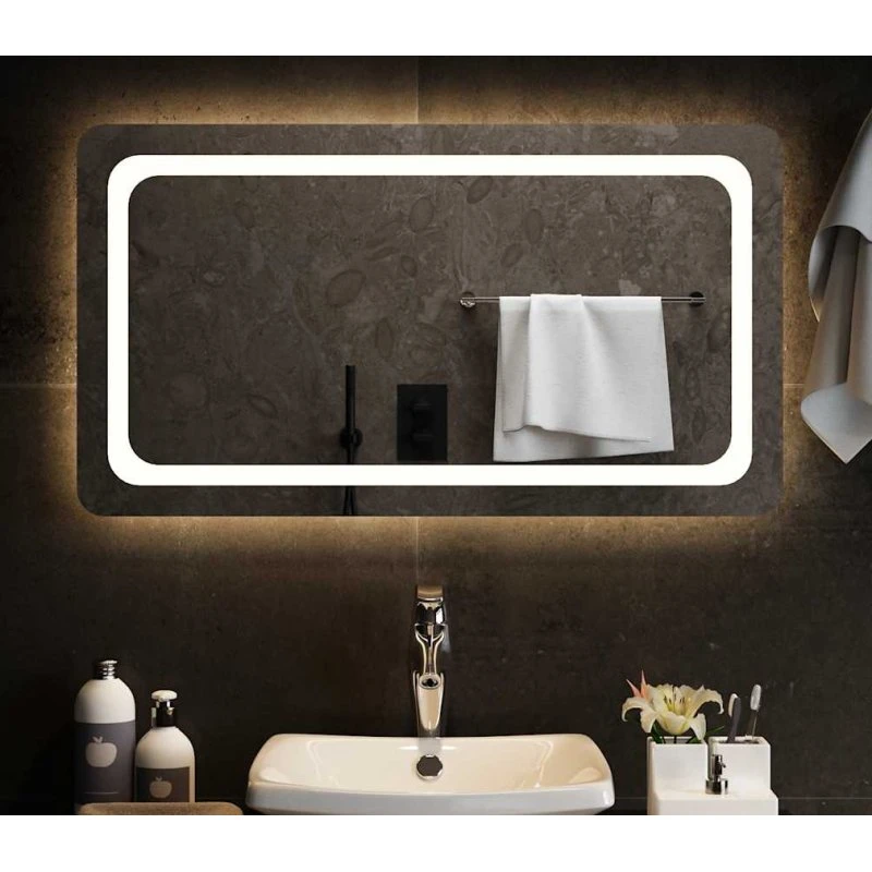 LED badeværelsesspejl IP65 80x50 cm med USB
