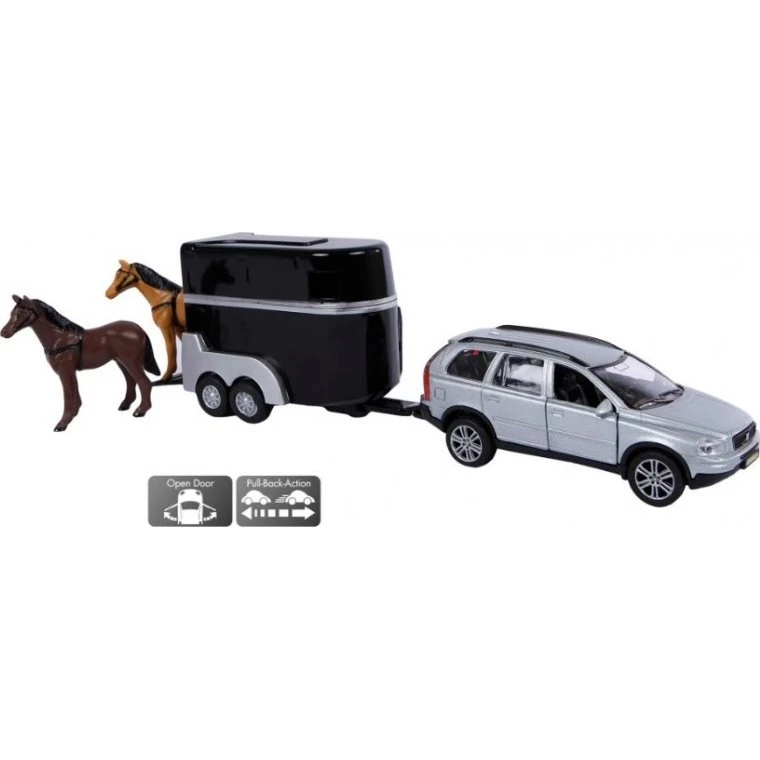 Kids Globe Volvo XC90 med heste og hestetrailer