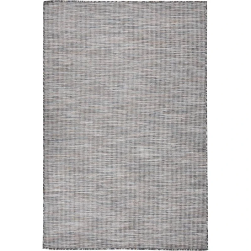 Fladvævet udendørstæppe 120x170 cm - brun/blå (polypropylen)