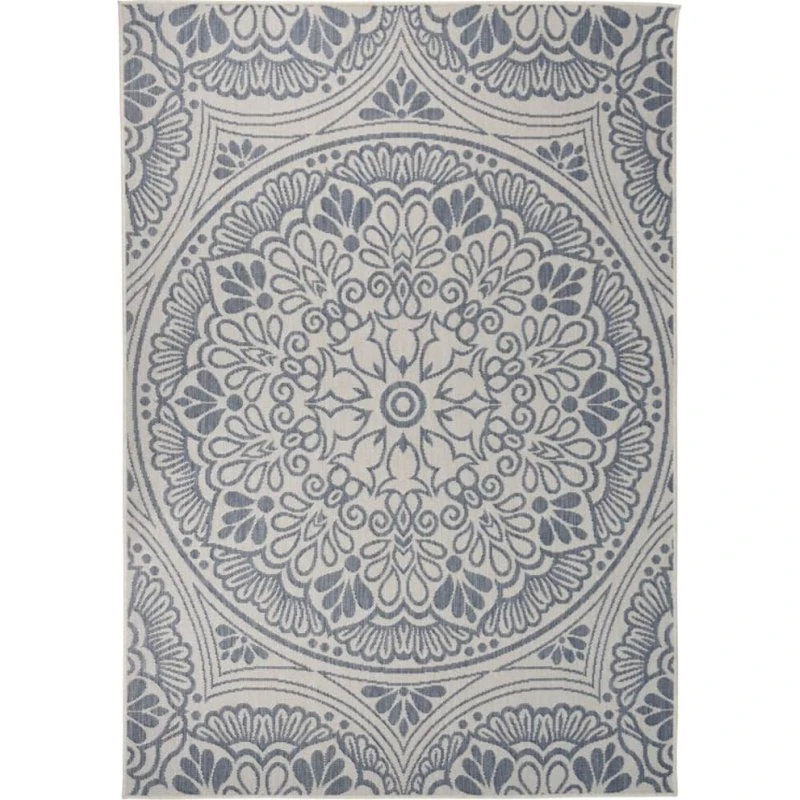 Fladvævet udendørstæppe 160x230 cm - blå, UV-resistent