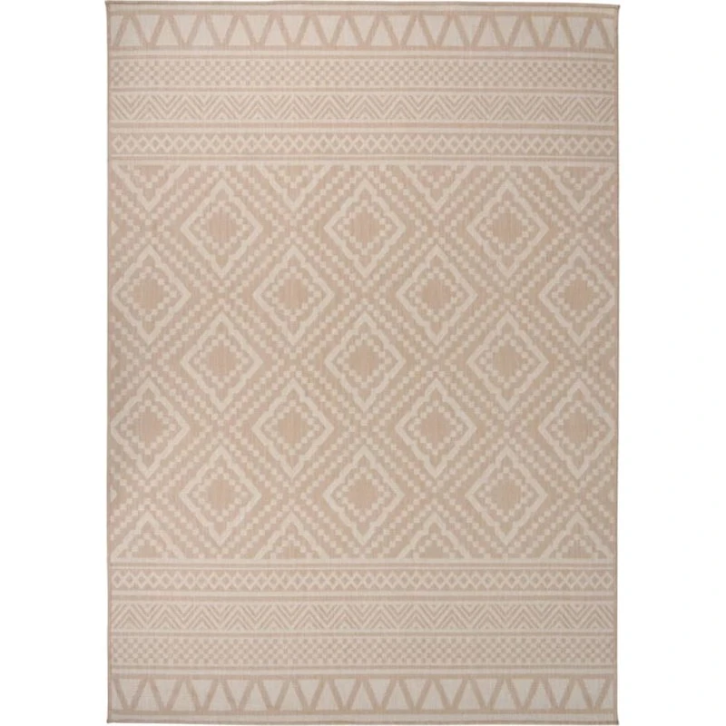 Fladvævet udendørstæppe 120x170 cm - stribet brun