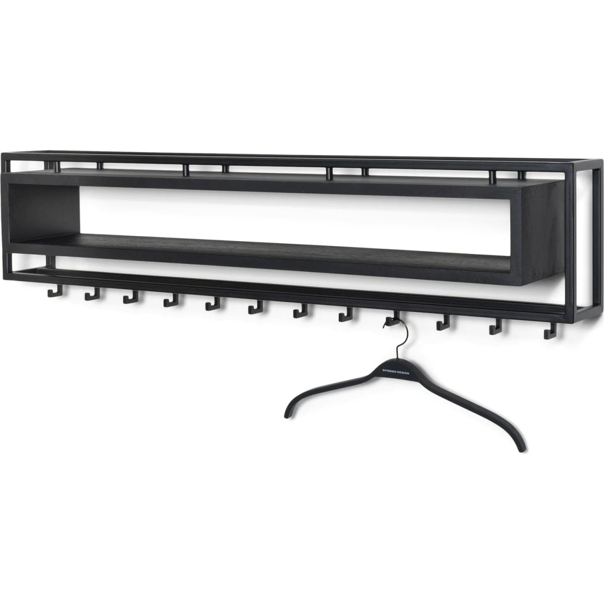 Spinder Design School 120 Black Edition knagerække med egetræsholder