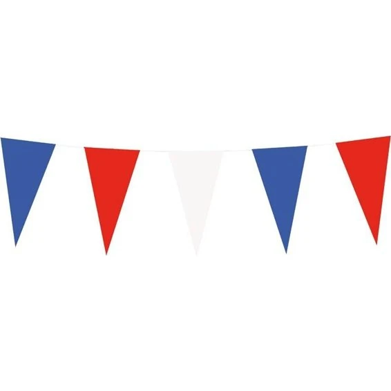 Boland Papirflag Line Rød Hvid Blå - 10 meter