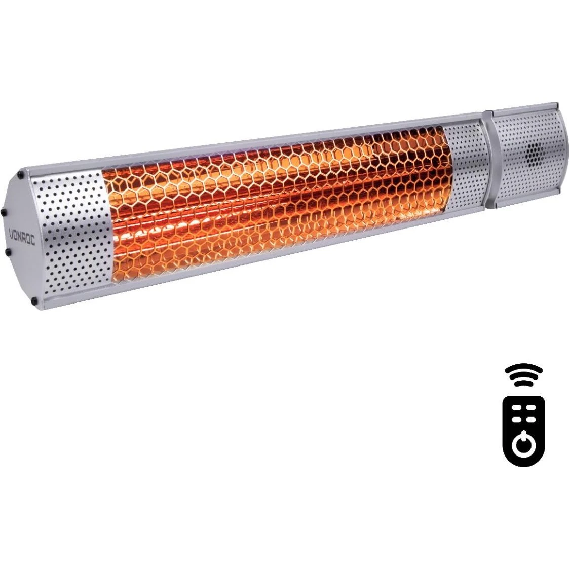 VONROC Marsili Terrassevarmer - 2000W - Sølv - IP55