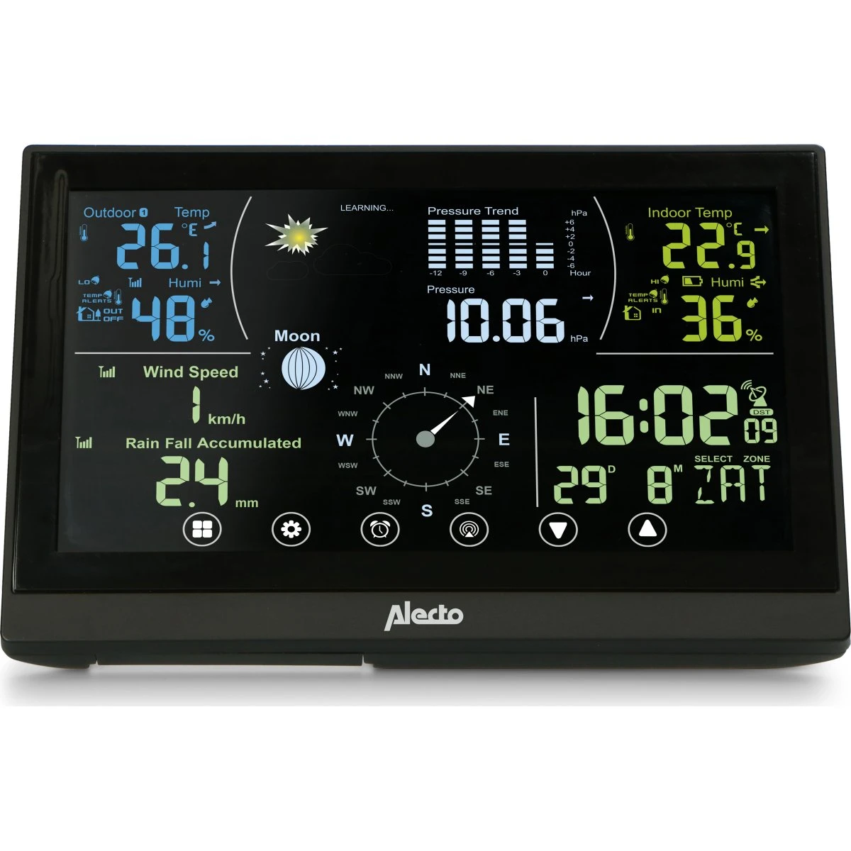 Alecto WS3875 Professionel 6-i-1 Vejrstation med Trådløs Sensor