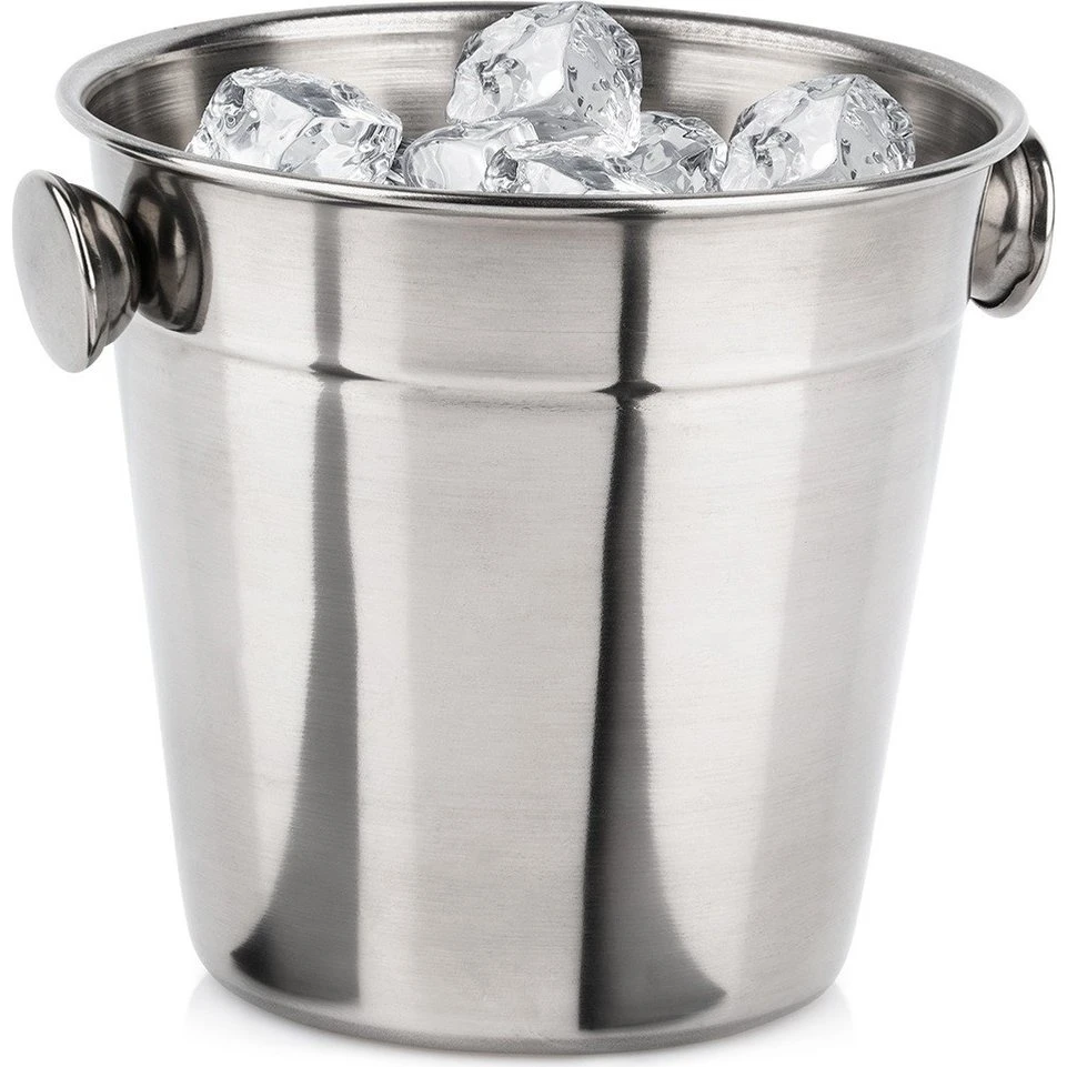 Stål is-spand 700 ml - Rustfrit stål med håndtag