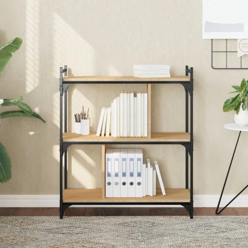 Bogreol 3 hylder 76x32x88 cm – Sonoma-eg