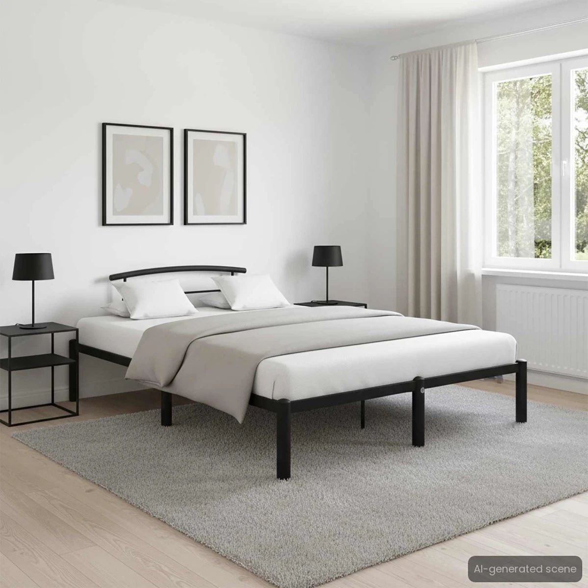 vidaXL sengestel 140x200 cm i sort metal
