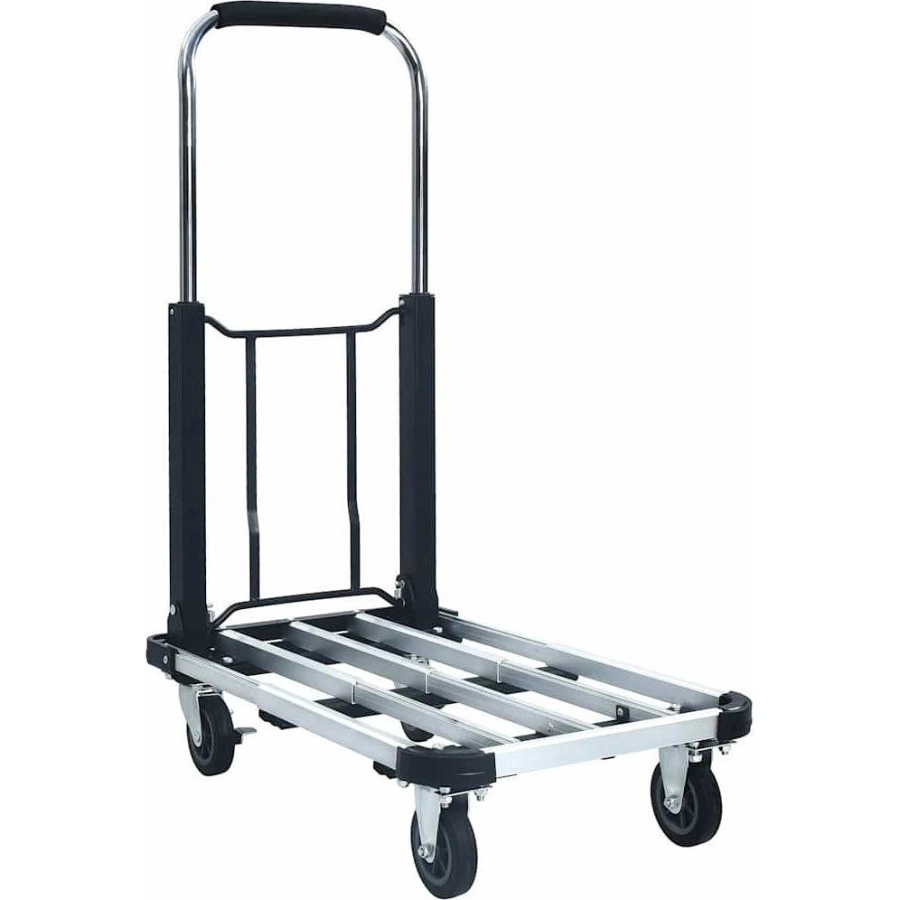 vidaXL Foldbar transportvogn i aluminium, 150 kg - Sølv