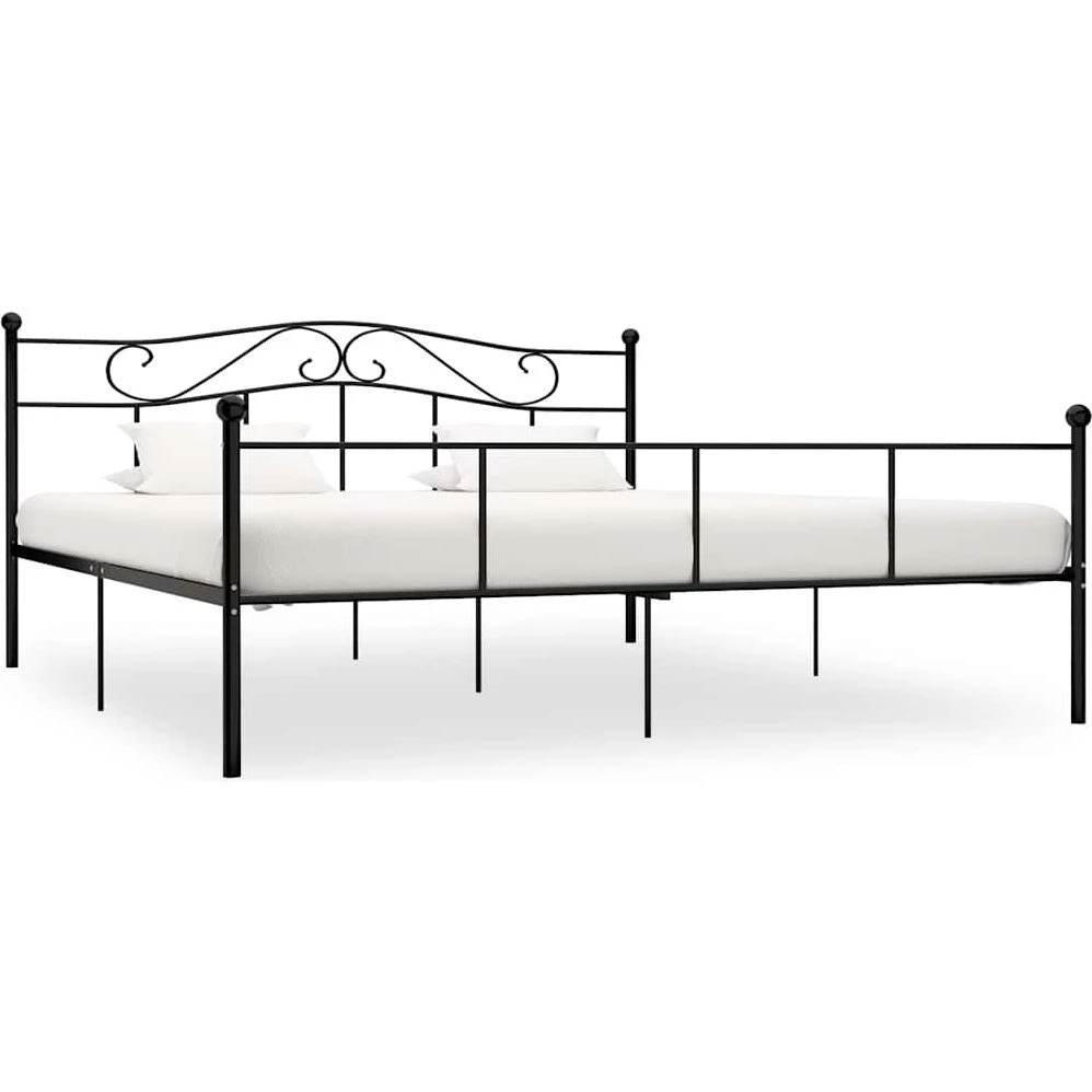 vidaXL sengestel i metal 200x200 cm - sort